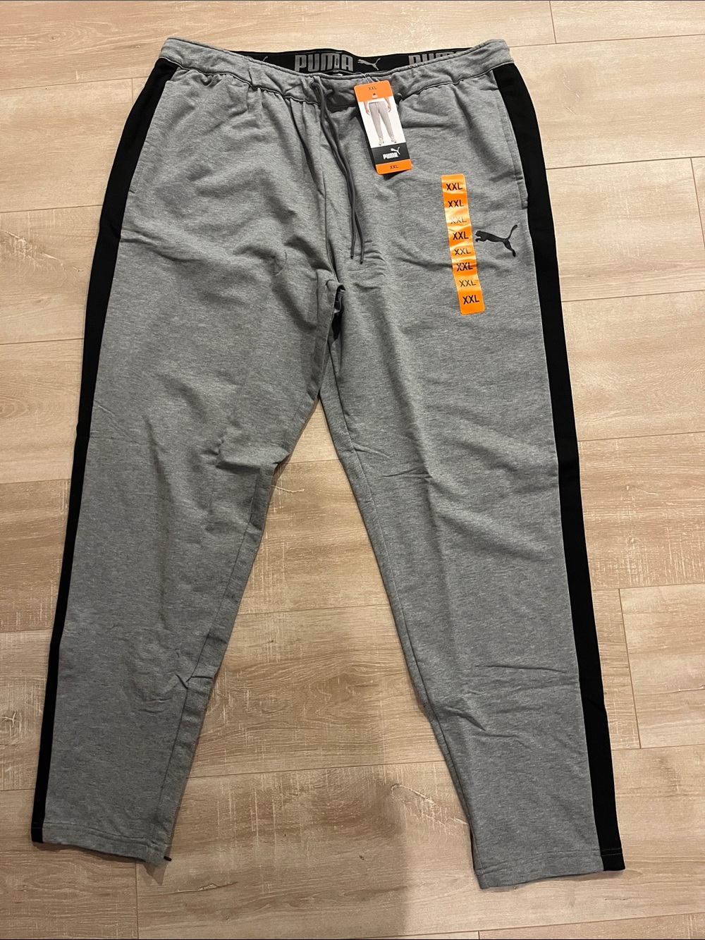 Puma Gray Joggers with Black Side Stripes